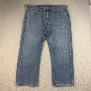 Levis 569 Jeans Mens Blue Loose Fit Straight Leg Size 42x30 Baggy Classic Cotton
